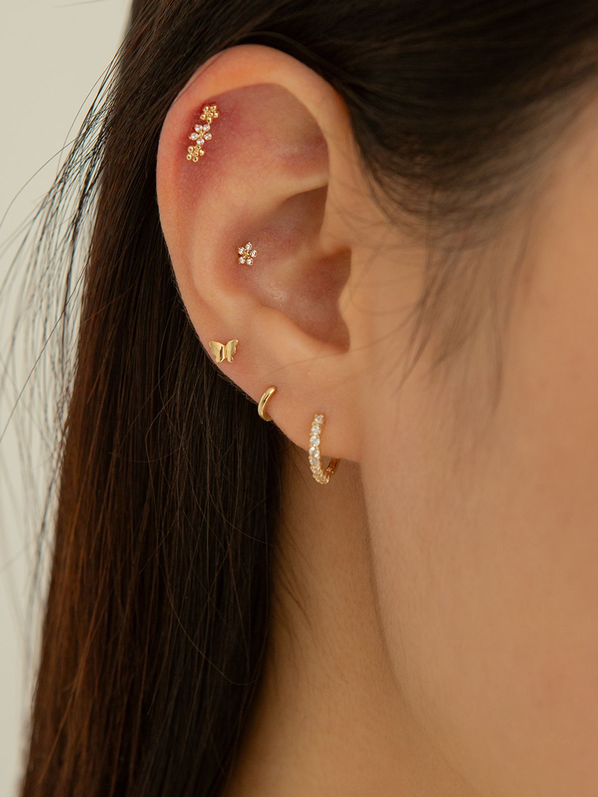 룬느(LUNNE) 14k 블루밍 플라워 피어싱 (14k골드) #LFPI11