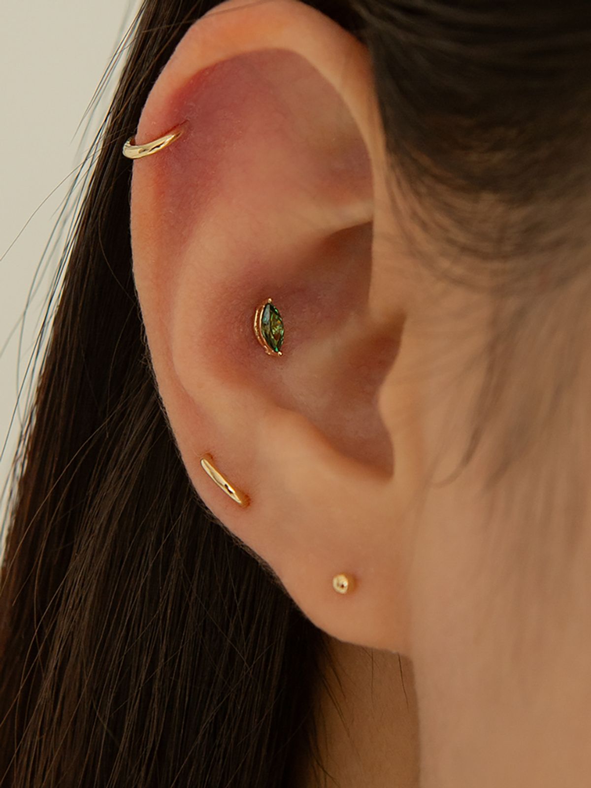 룬느(LUNNE) 14k 샤인 마퀴즈 컷 피어싱 (14k골드) #LFPI07