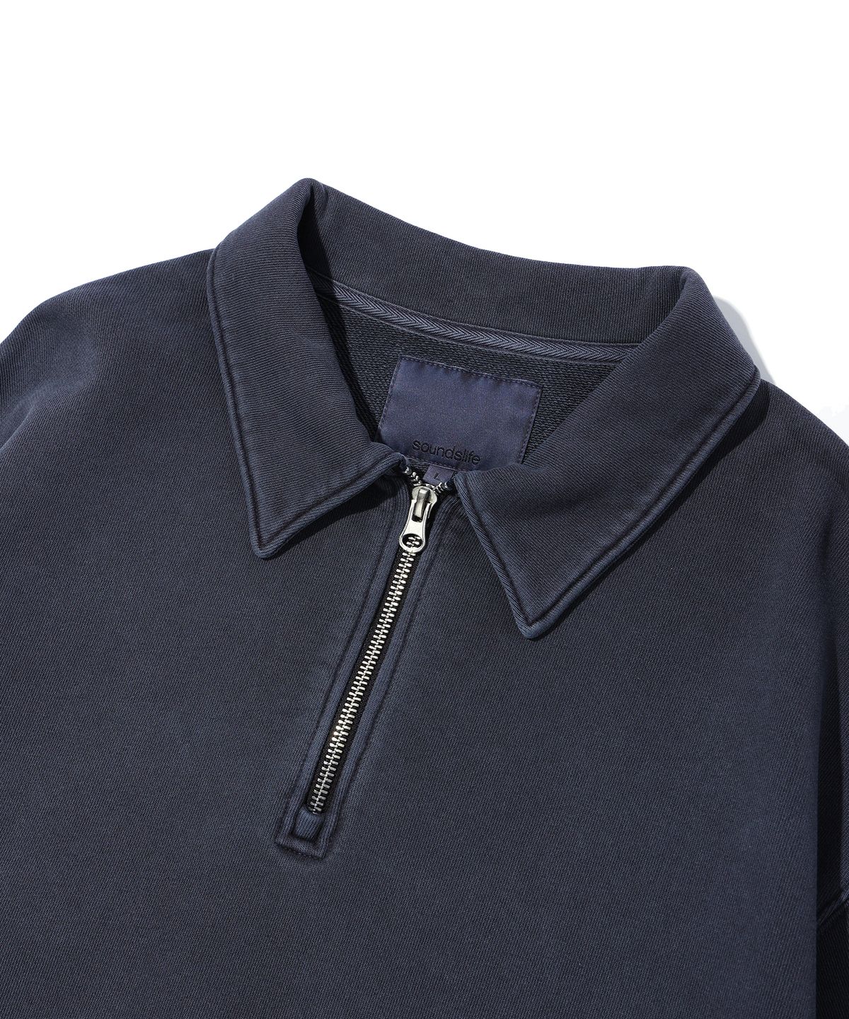 사운즈라이프(SOUNDSLIFE) Dyed Half Sweatshirts Dark Navy