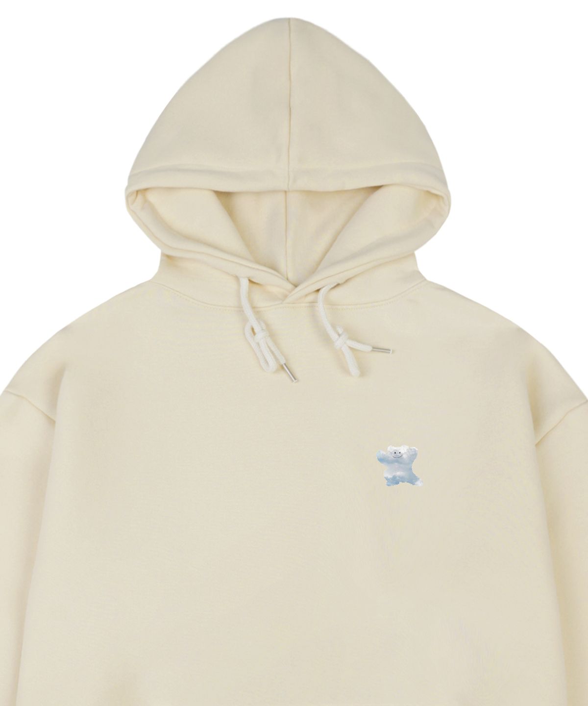 그레이버(GRAVER) [UNISEX]스몰 구름 베어스마일 후드티_크림