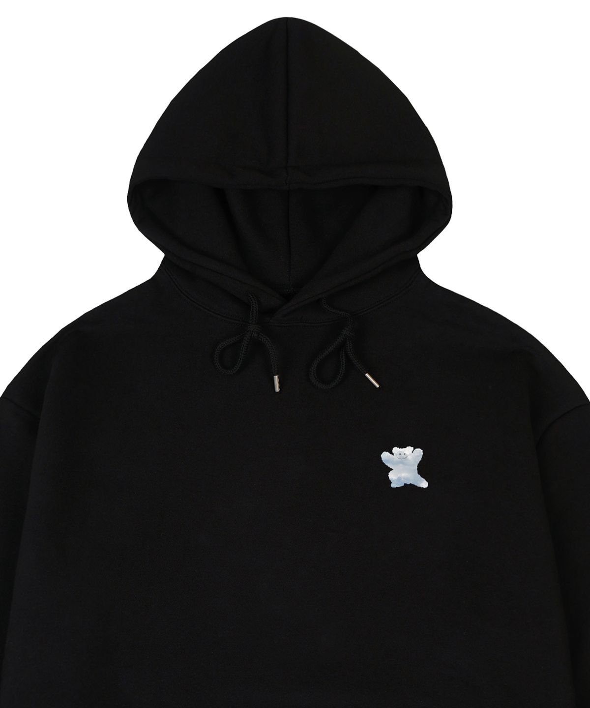 그레이버(GRAVER) [UNISEX]스몰 구름 베어스마일 후드티_블랙