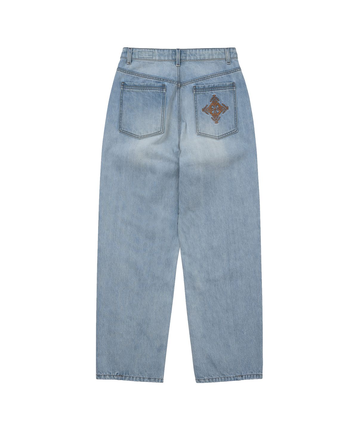 웰빙익스프레스(WELLBEING EXPRESS) Embroidered Patch Jeans  Light Blue