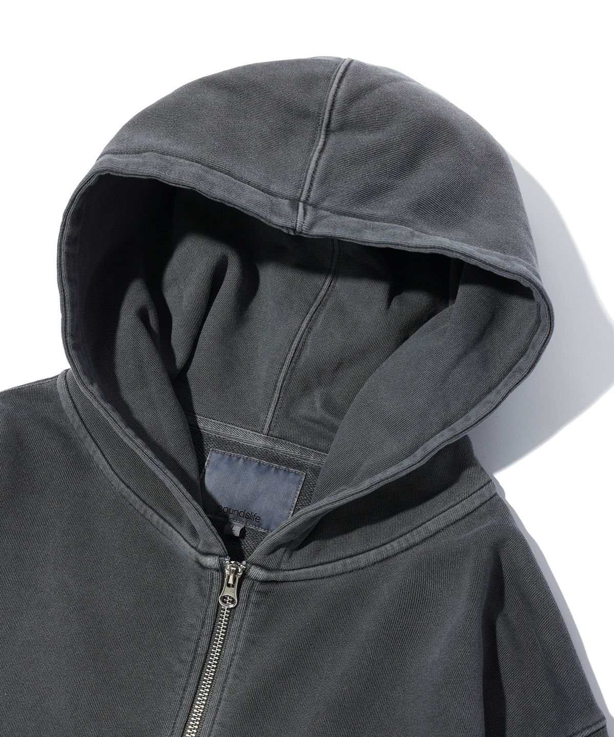 사운즈라이프(SOUNDSLIFE) Vintage Pigment Hoodie Zip Up Charcoal