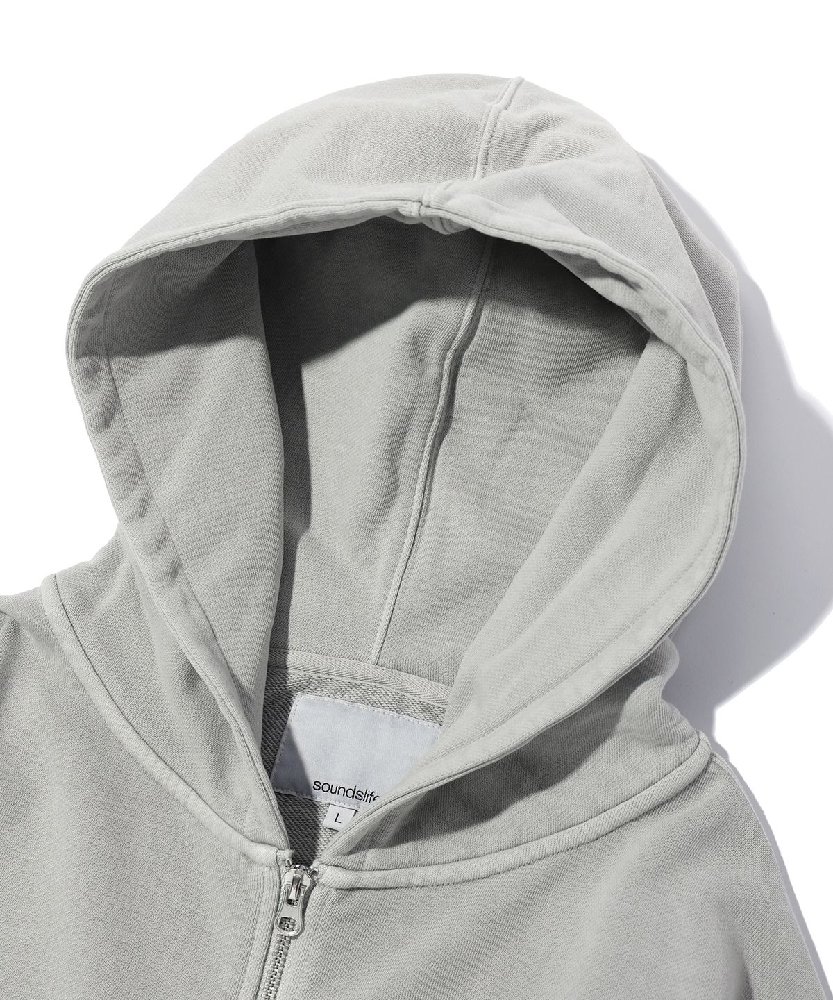 사운즈라이프(SOUNDSLIFE) Vintage Pigment Hoodie Zip Up Light Grey