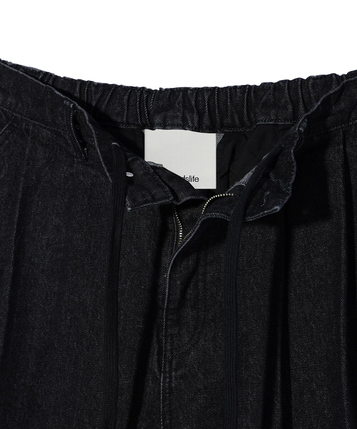 사운즈라이프(SOUNDSLIFE) Two Tuck denim Shorts Black