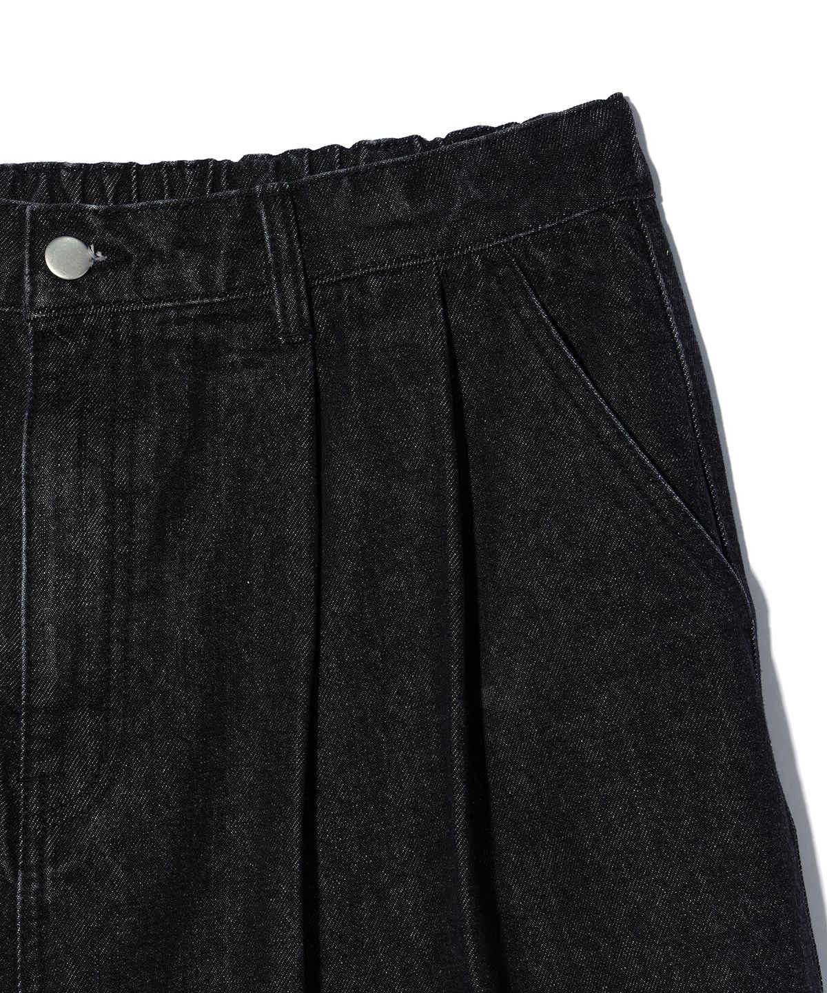 사운즈라이프(SOUNDSLIFE) Two Tuck denim Shorts Black