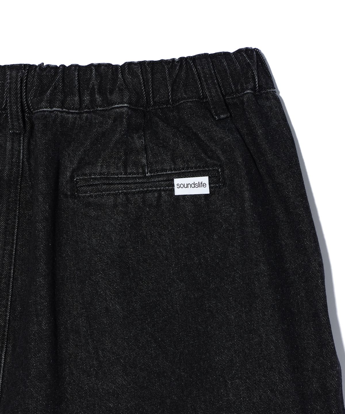 사운즈라이프(SOUNDSLIFE) Two Tuck denim Shorts Black