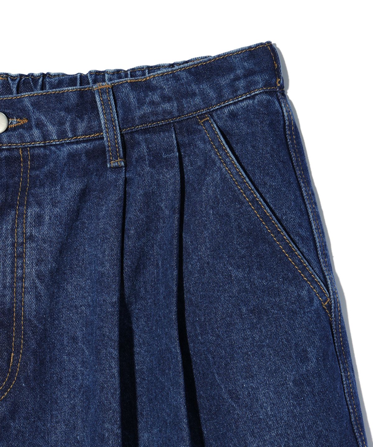 사운즈라이프(SOUNDSLIFE) Two Tuck denim Shorts Medium Indigo