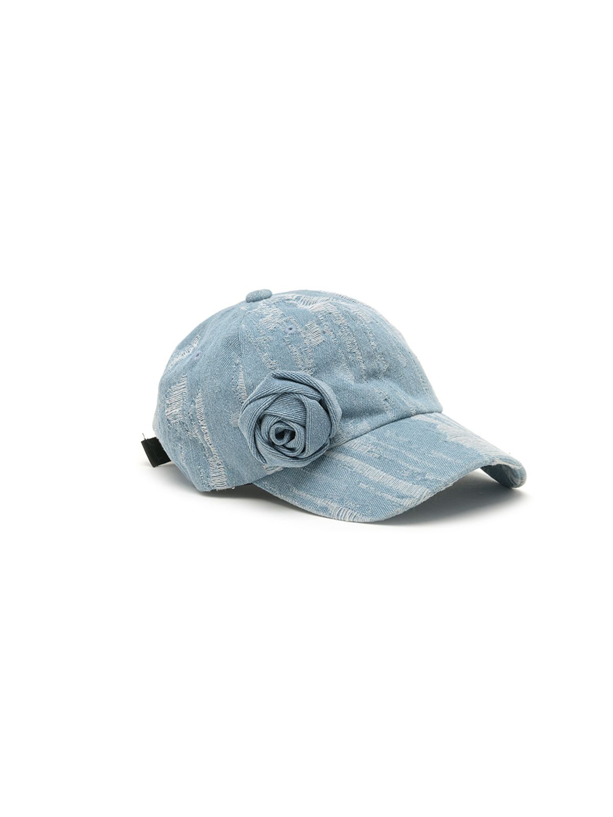 포에지담(POESIEDAME) CORSAGE DESTROYED DENIM CAP IN LIGHT BLUE