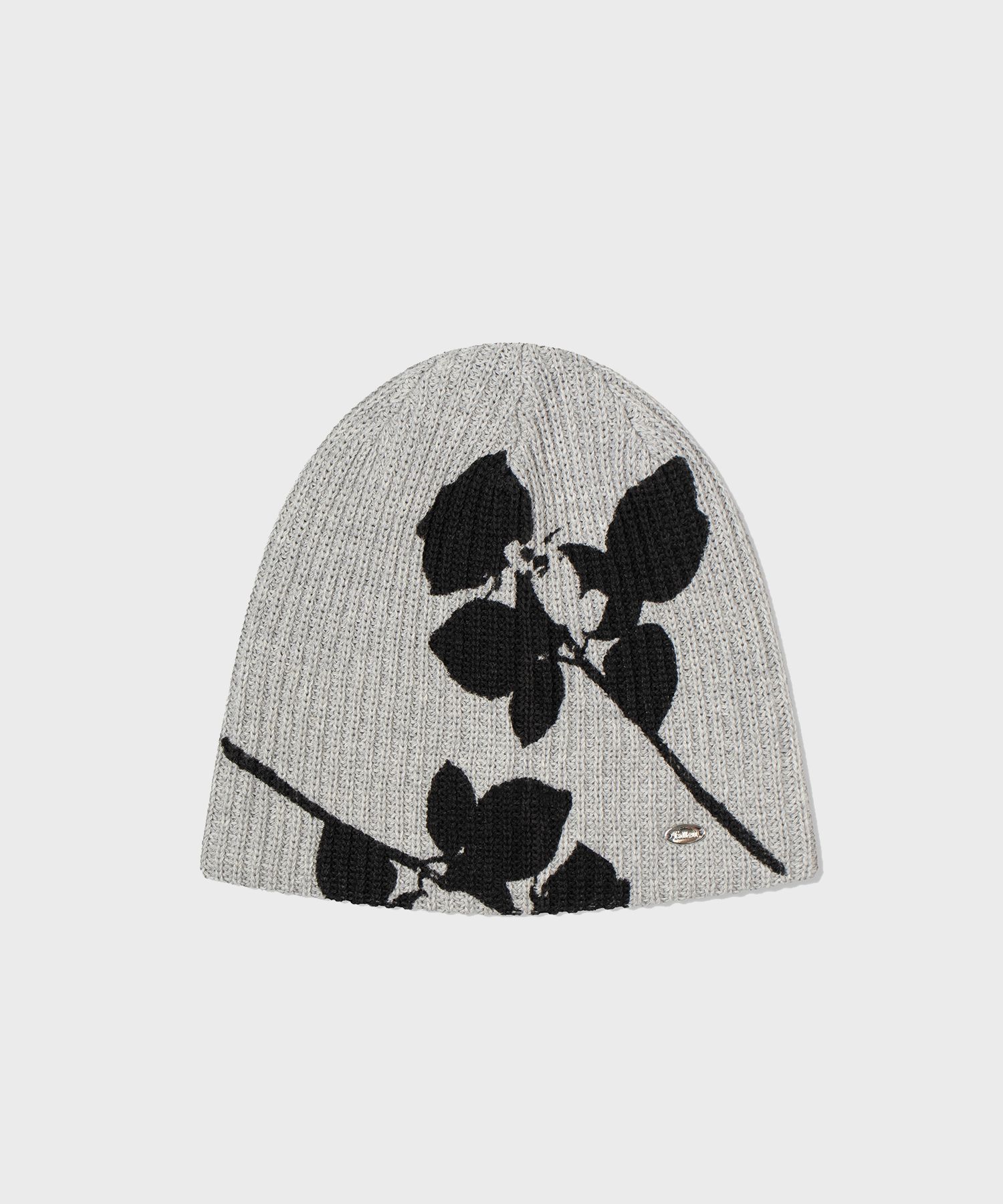 MUSINSA | FALLETT Flower graphic beanie grey