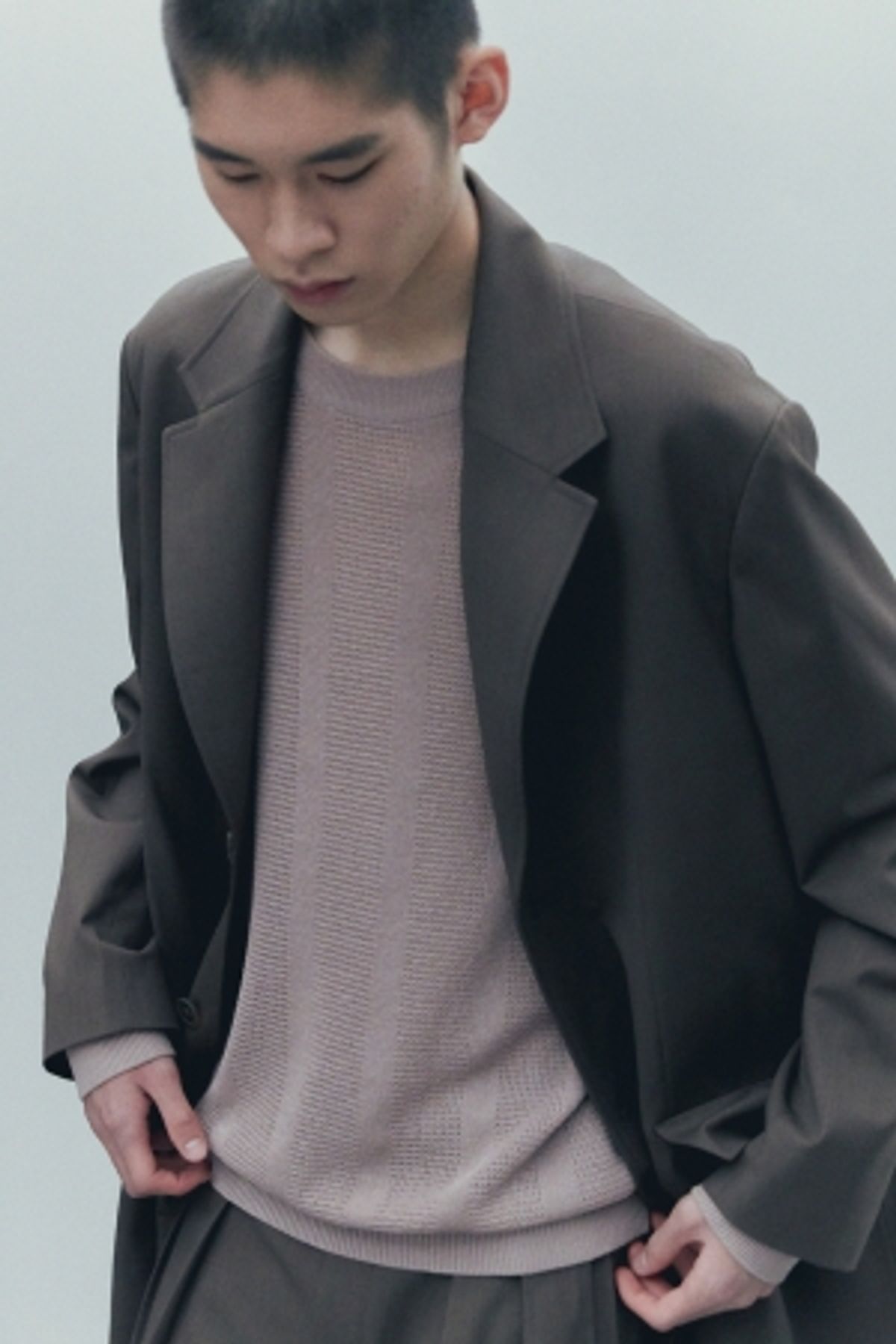 유스(YOUTH) Lightweight Crew-Neck Knit - Lilac