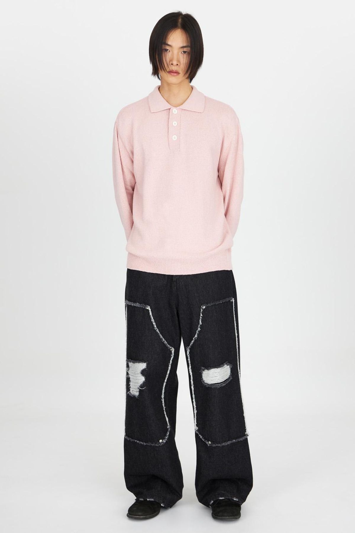 유스(YOUTH) Knit Collar T-shirt - Pink
