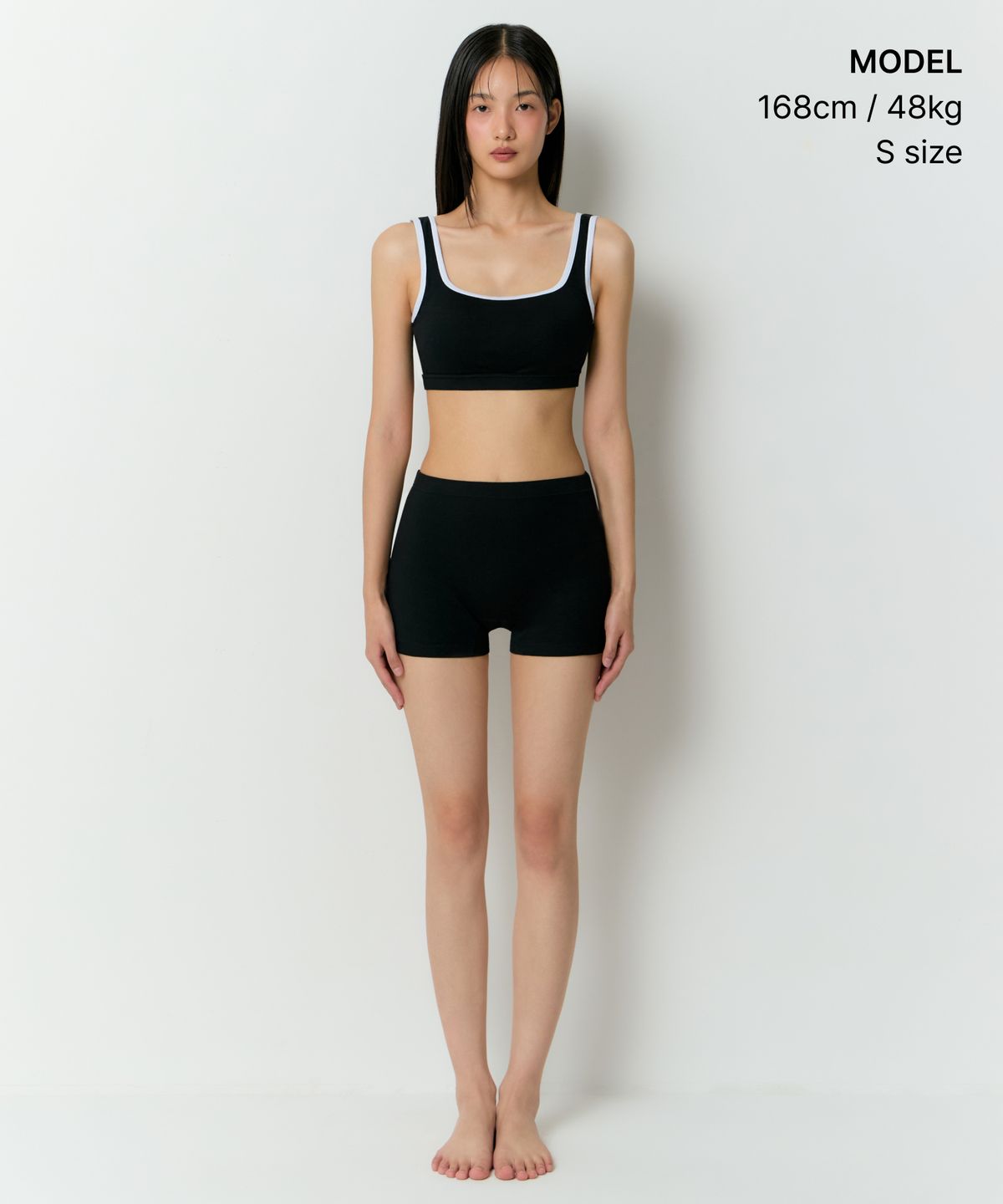 무신사 스탠다드 우먼(MUSINSA STANDARD WOMAN) 우먼즈 스퀘어 넥 코튼 브라 탑 [블랙/화이트]