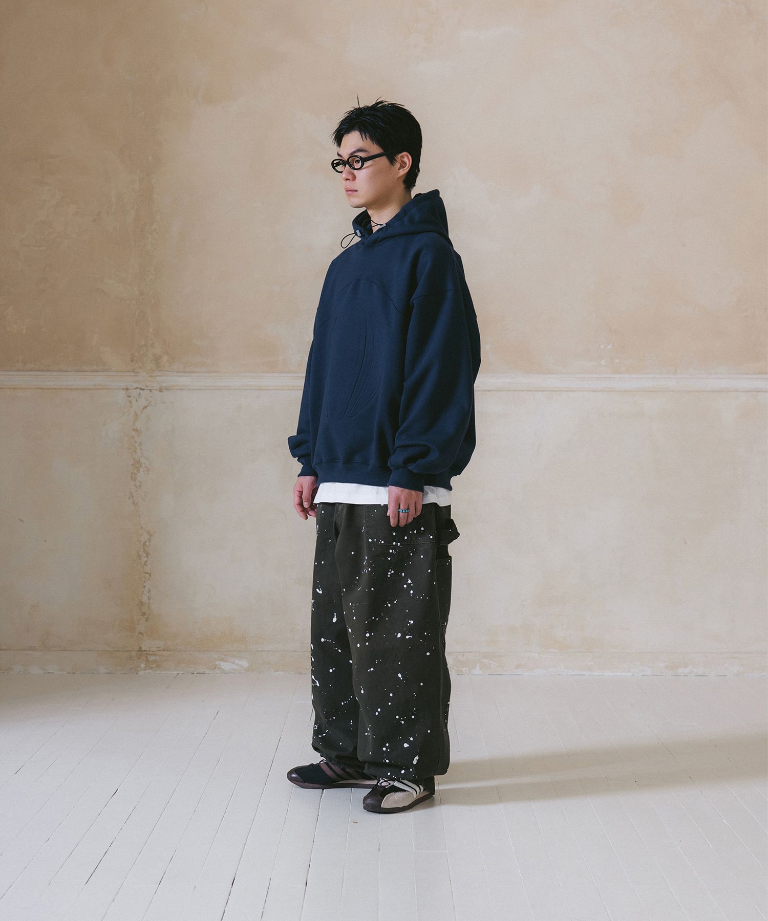 MUSINSA | ANGLAN Double Fatigue Painting Balloon Pants - Khaki