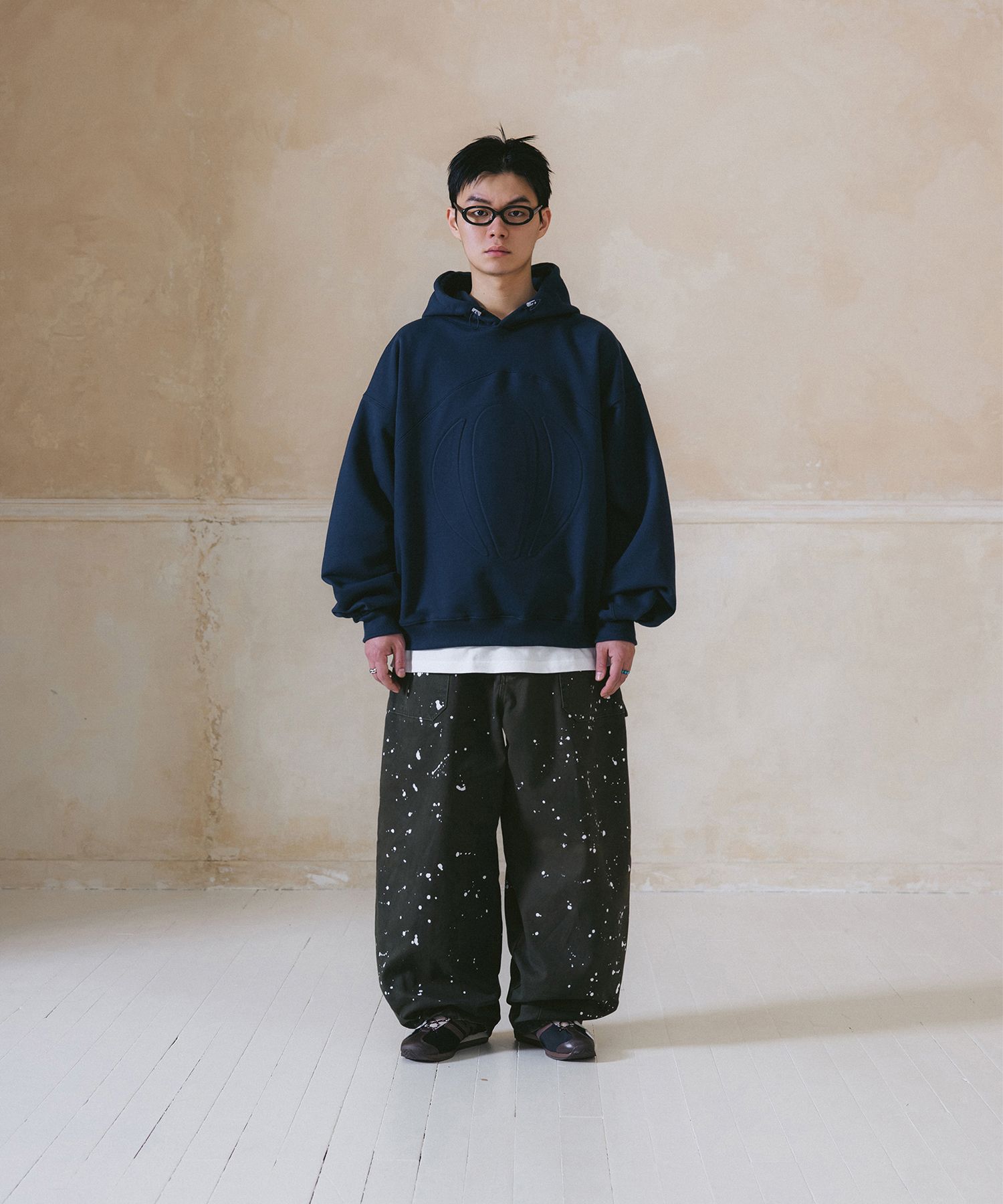 MUSINSA | ANGLAN Double Fatigue Painting Balloon Pants - Khaki