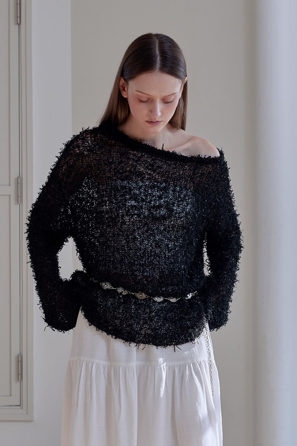 Her lip to Airy Brush Knit Top black M