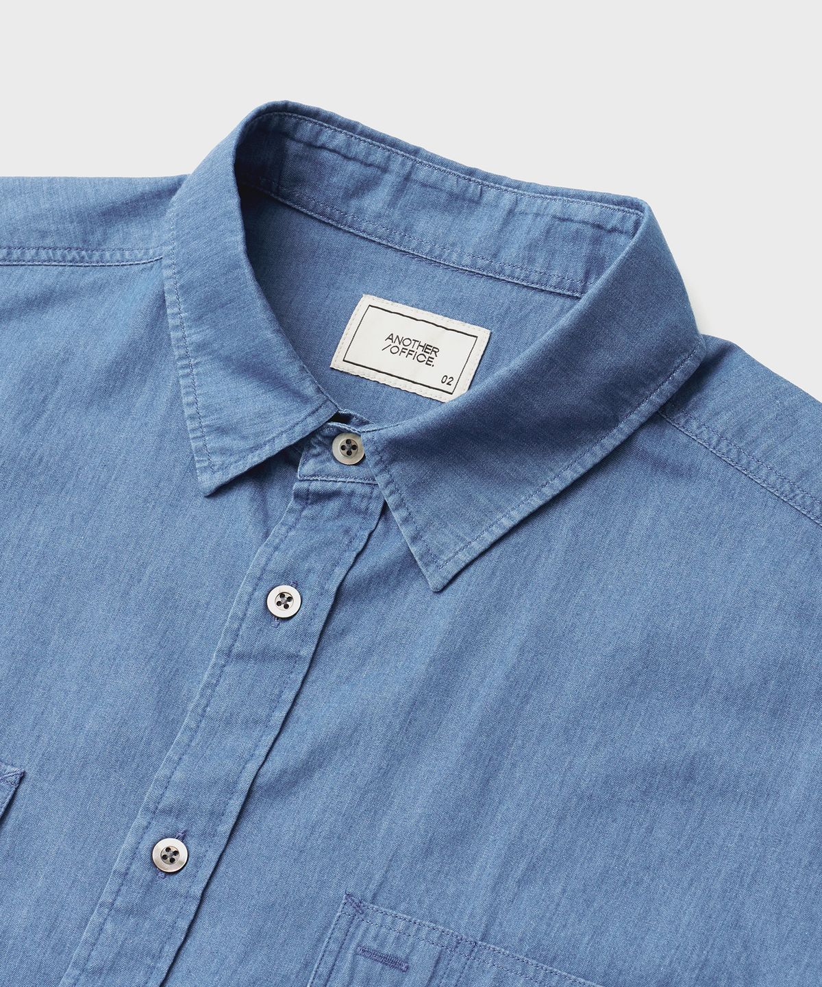 어나더 오피스(ANOTHER OFFICE) Portland Denim Shirt (Mid Blue)