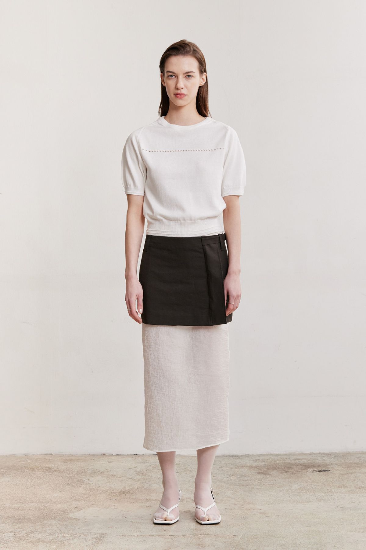 애프터아워즈(AFTERHOURS) PUFF SLEEVE KNIT TOP (IVORY)
