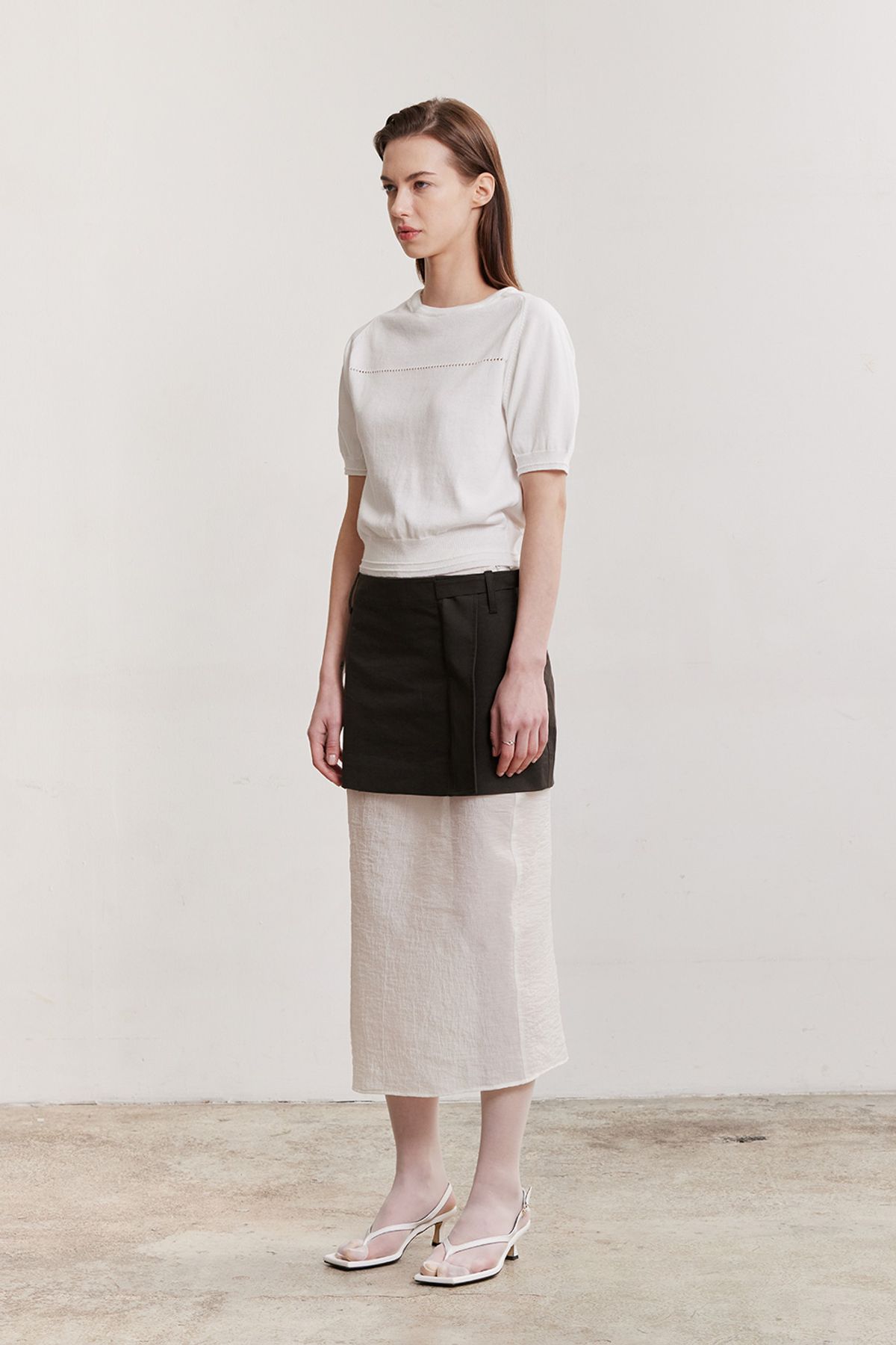 애프터아워즈(AFTERHOURS) PUFF SLEEVE KNIT TOP (IVORY)