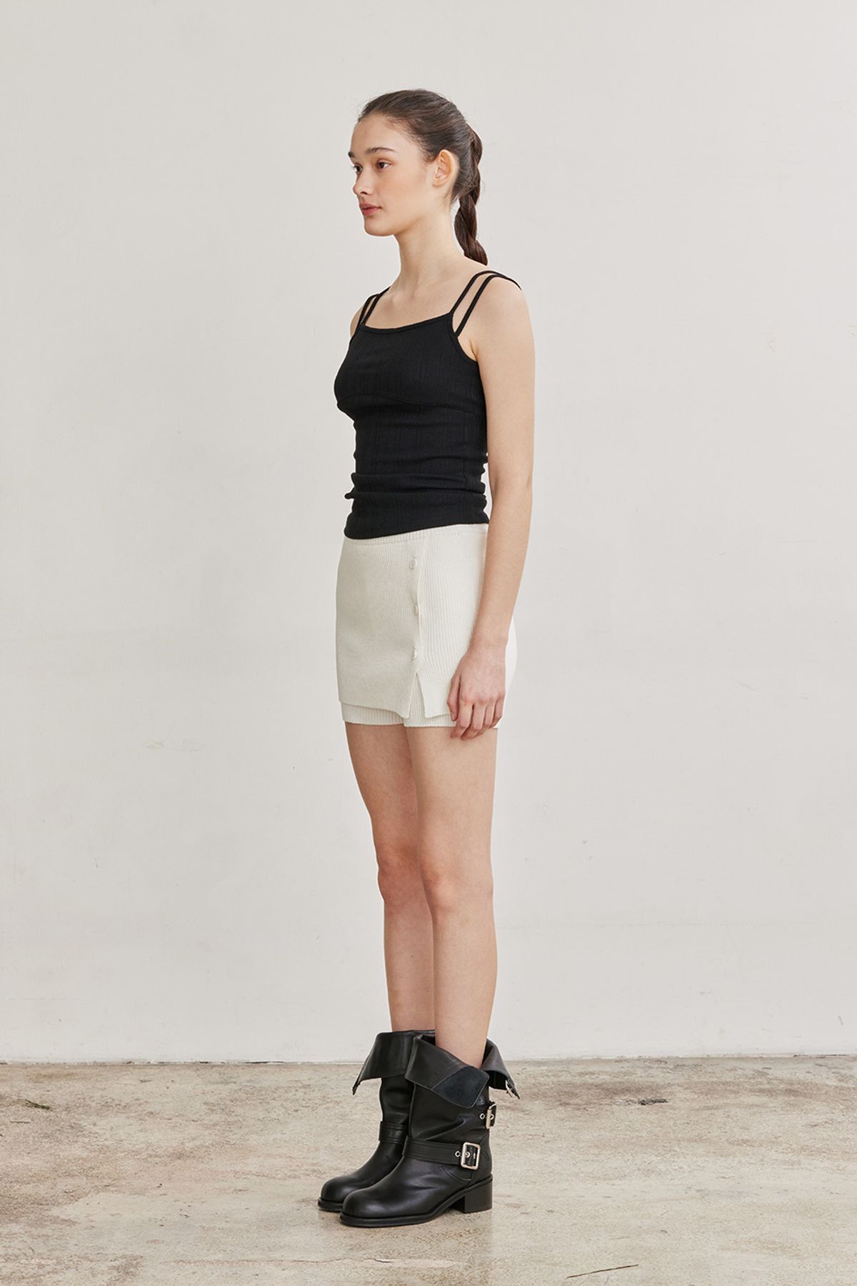 애프터아워즈(AFTERHOURS) DOUBLE STRAP SLEEVELESS (BLACK)