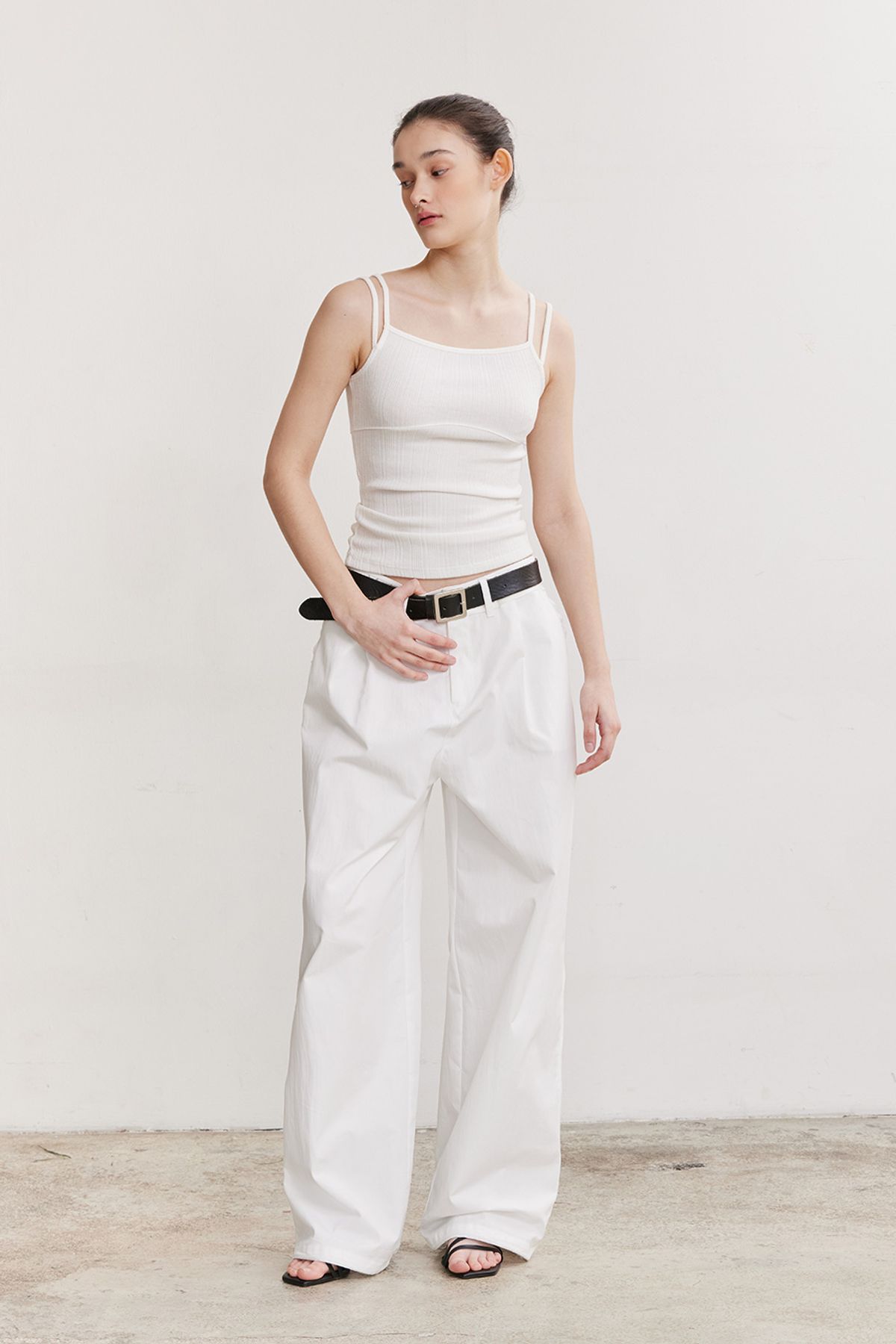 애프터아워즈(AFTERHOURS) DOUBLE STRAP SLEEVELESS (IVORY)