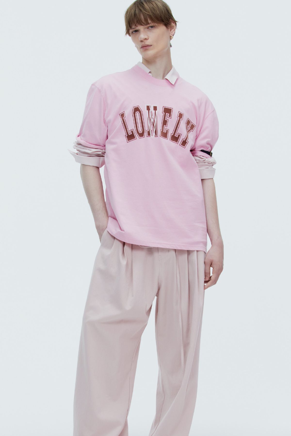 노앙(NOHANT) LONELY/LOVELY SHORT SLEEVE T SHIRT RESORT-PINK