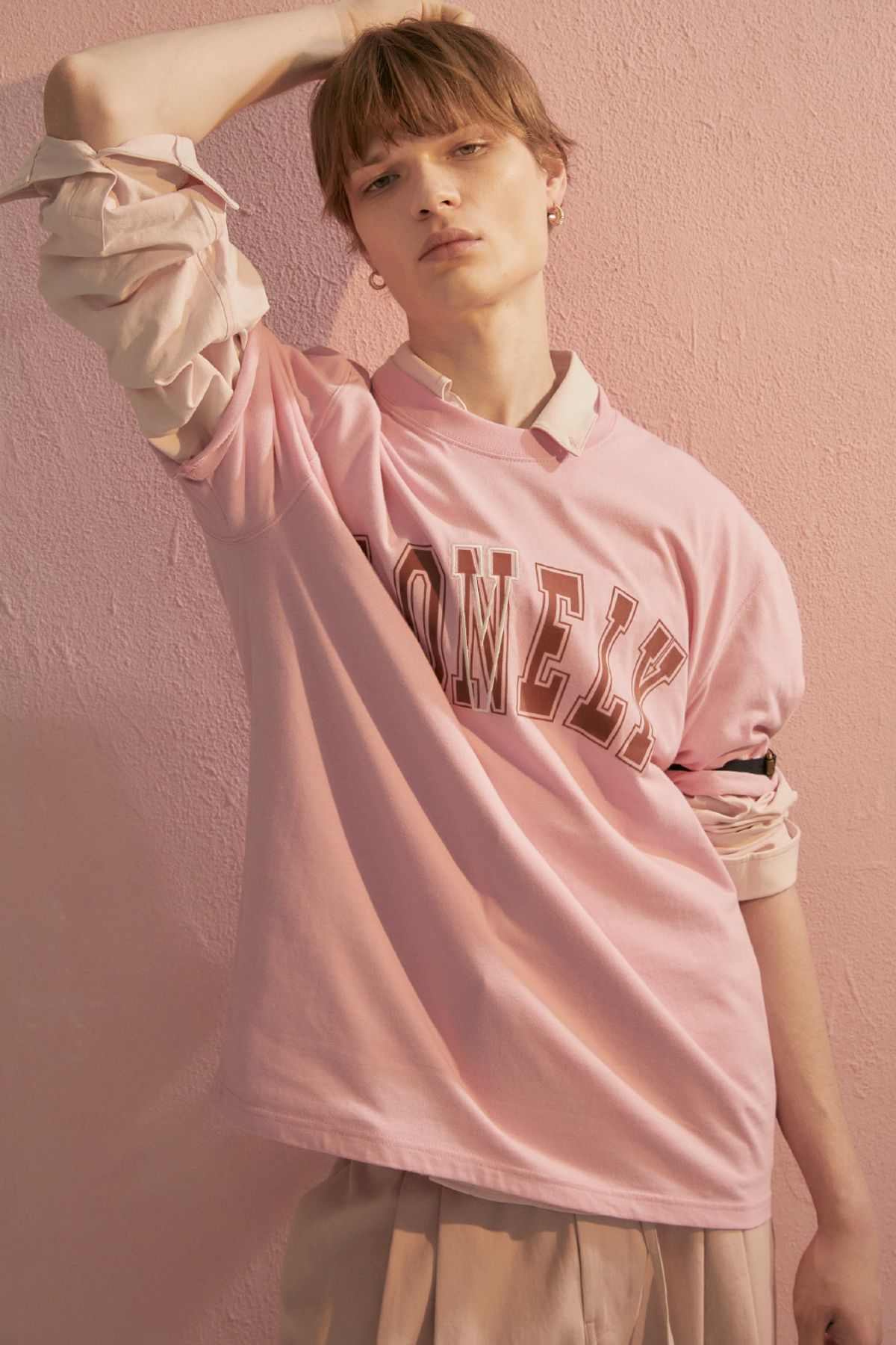 노앙(NOHANT) LONELY/LOVELY SHORT SLEEVE T SHIRT RESORT-PINK
