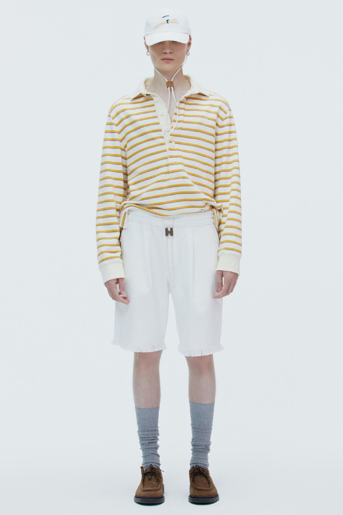 노앙(NOHANT) OVERSIZED FRINGE SHORTS WHITE