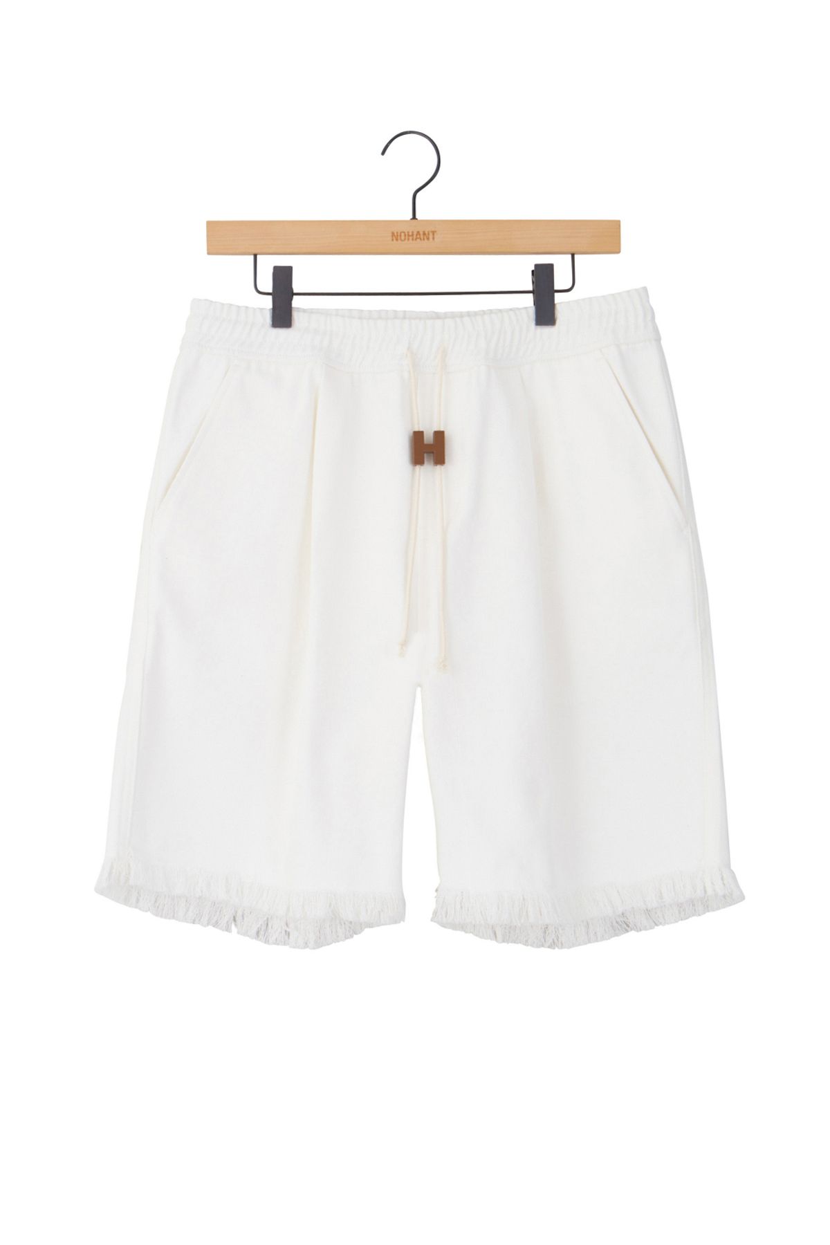 노앙(NOHANT) OVERSIZED FRINGE SHORTS WHITE
