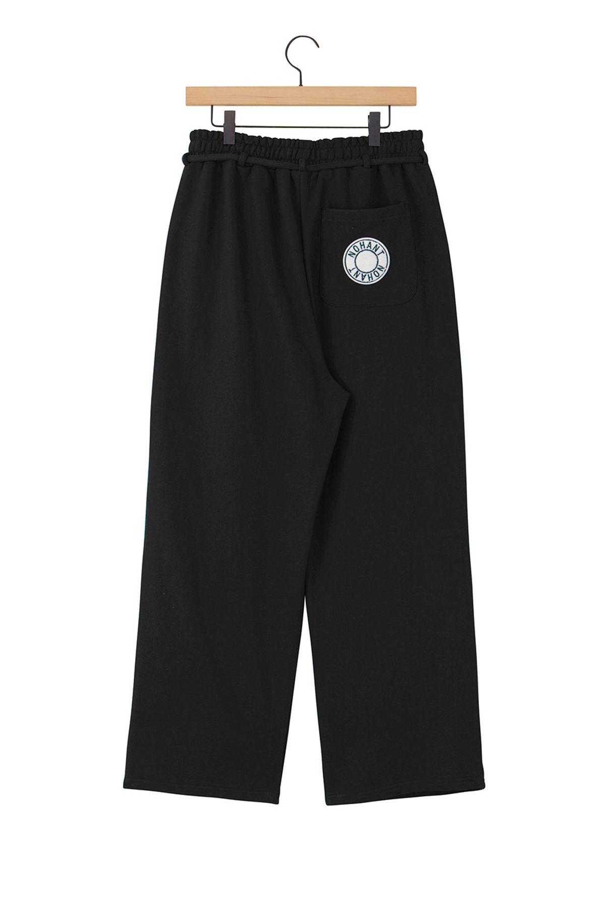 노앙(NOHANT) ONE TUCK JERSEY BELT PANTS BLACK