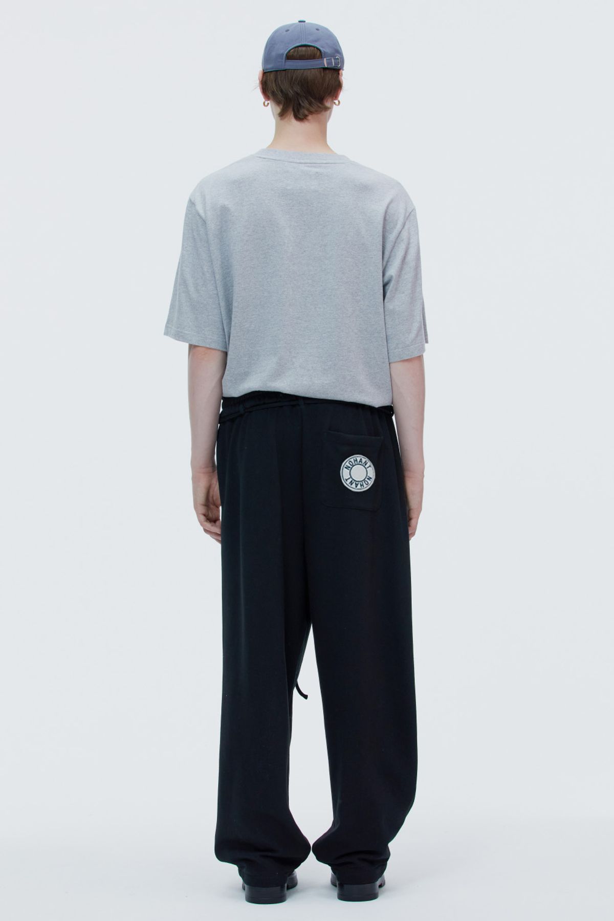 노앙(NOHANT) ONE TUCK JERSEY BELT PANTS BLACK