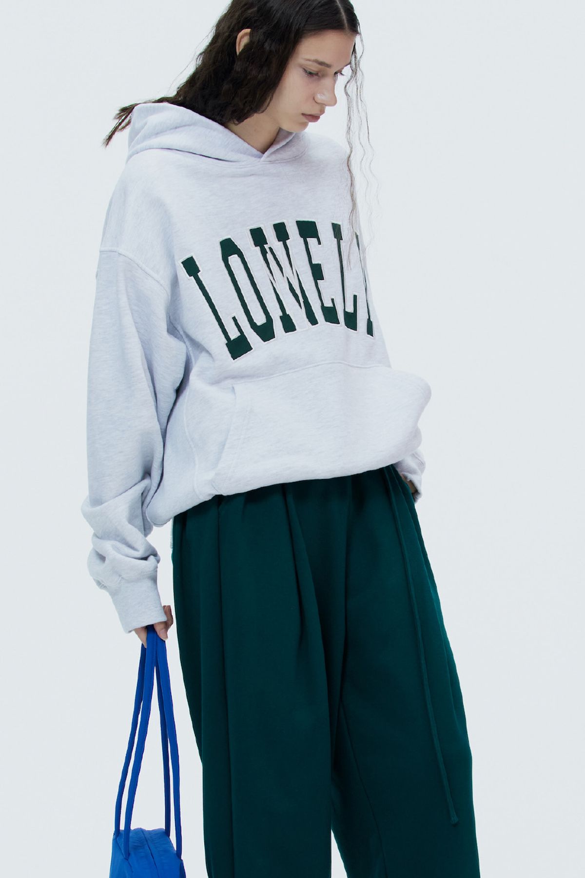 노앙(NOHANT) ONE TUCK JERSEY BELT PANTS  DEEP GREEN