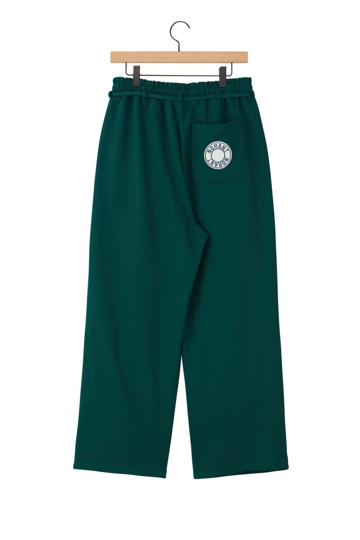 노앙(NOHANT) ONE TUCK JERSEY BELT PANTS  DEEP GREEN