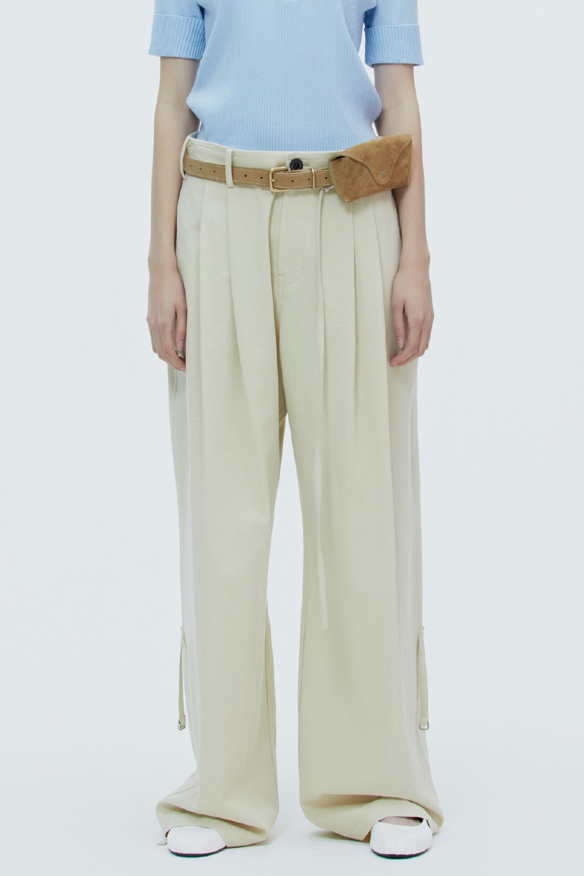 노앙(NOHANT) UNISEX TWO TUCK CHINO PANTS BEIGE