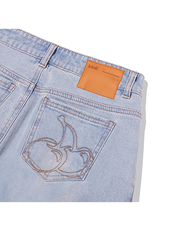 ワンピース KIRSH Cherry Denim Pleated Mini Skirt Light Blue KKSMCDK502M CHERRY DENIM PLEATS MINI SKIRT [LIGHT BLUE] - KIRSH | 60