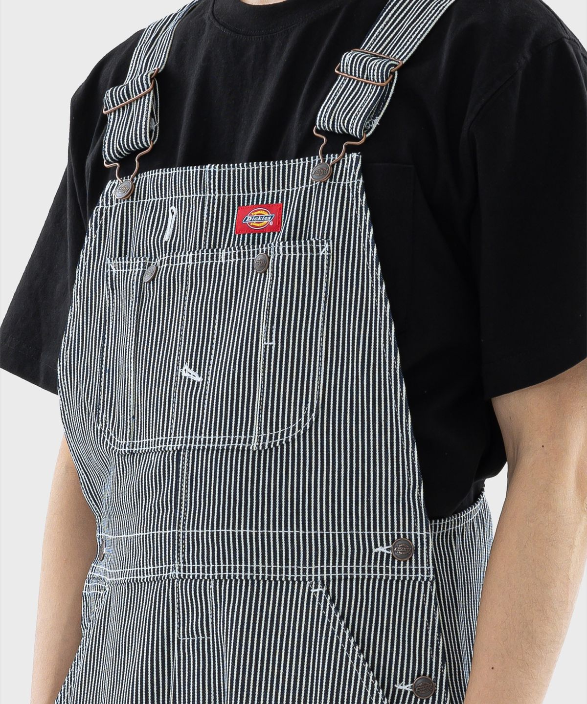 디키즈(DICKIES) BIB 오버롤 팬츠 Hickory Stripe
