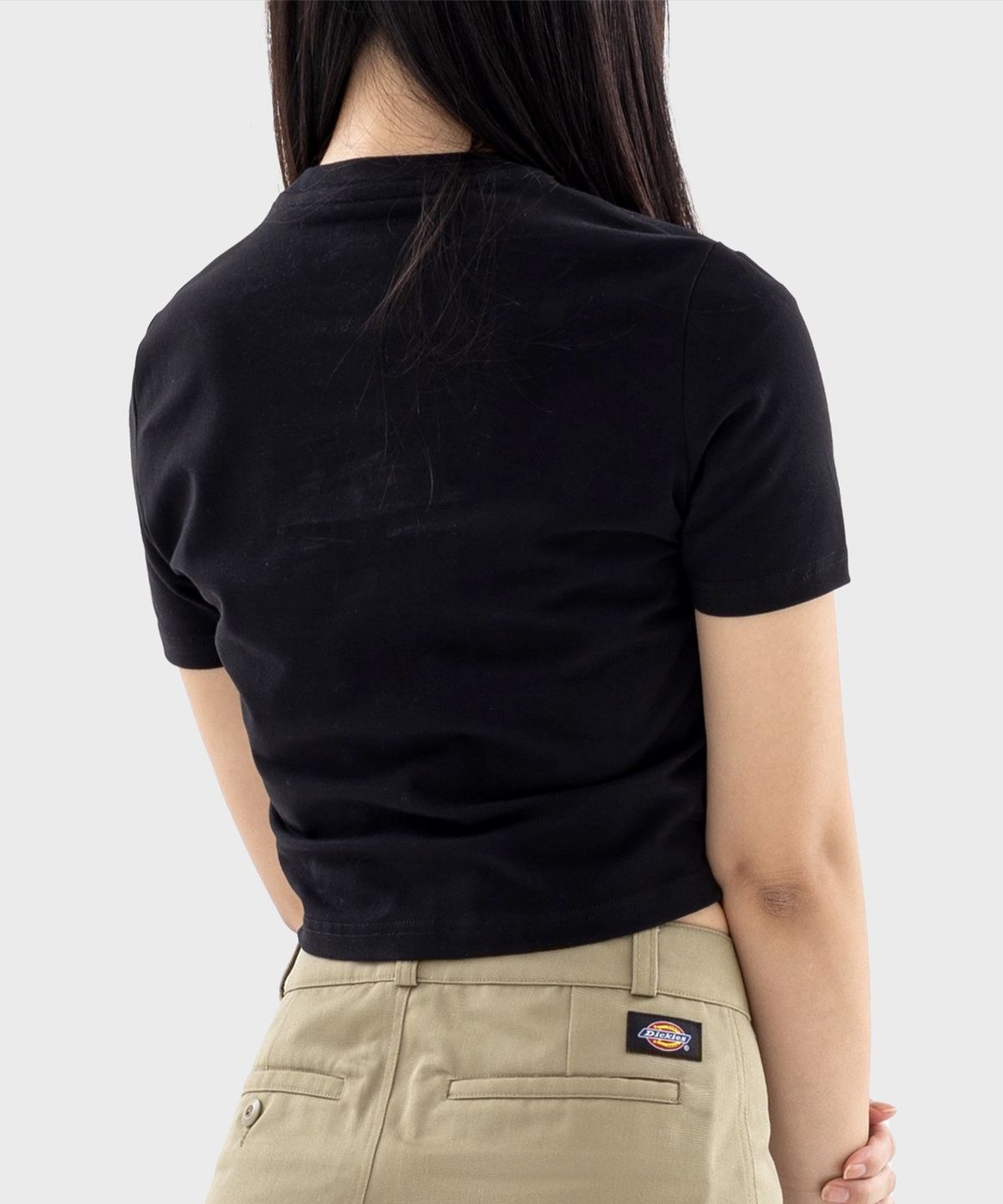 디키즈(DICKIES) 우먼스 메이플 벨리 크롭 티셔츠 Black