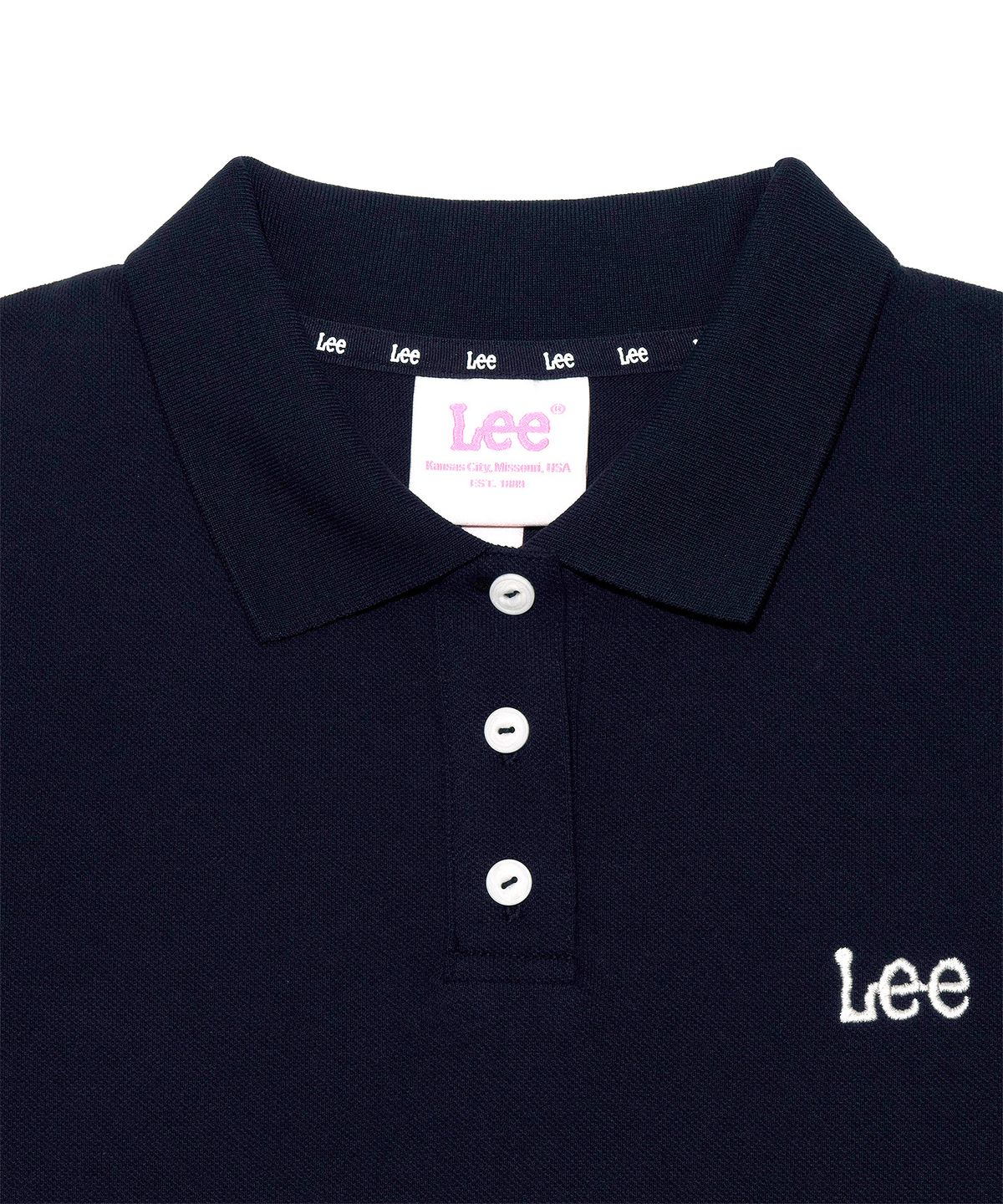 리(LEE) 우먼 슬림 피케 미니 원피스 네이비