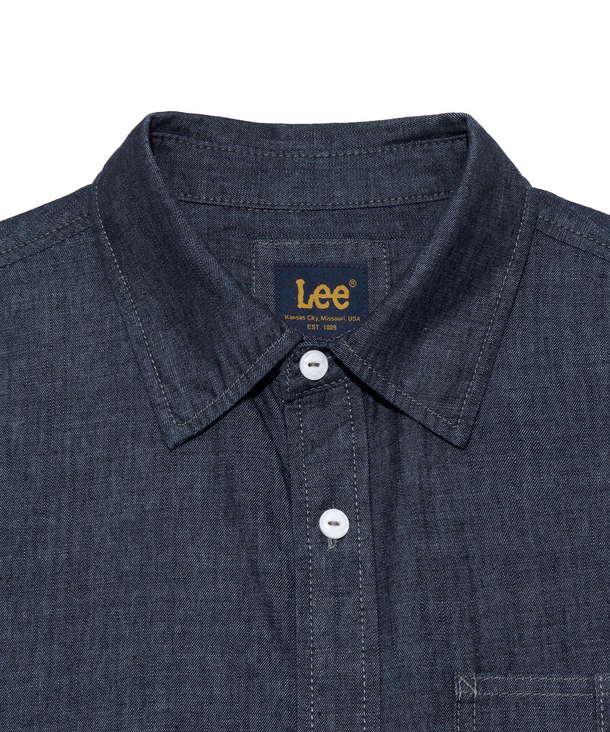리(LEE) 로코 포켓 데님 반팔 셔츠 인디고 미듐