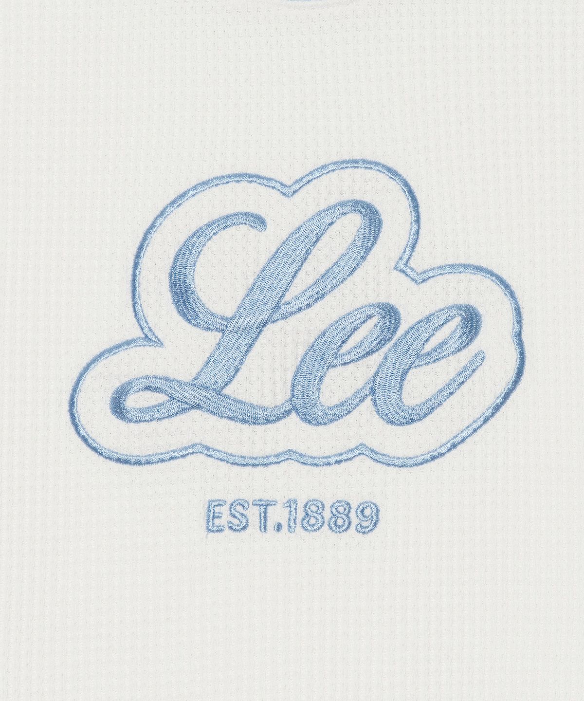 리(LEE) 우먼 와플 숏 슬리브 맨투맨 화이트