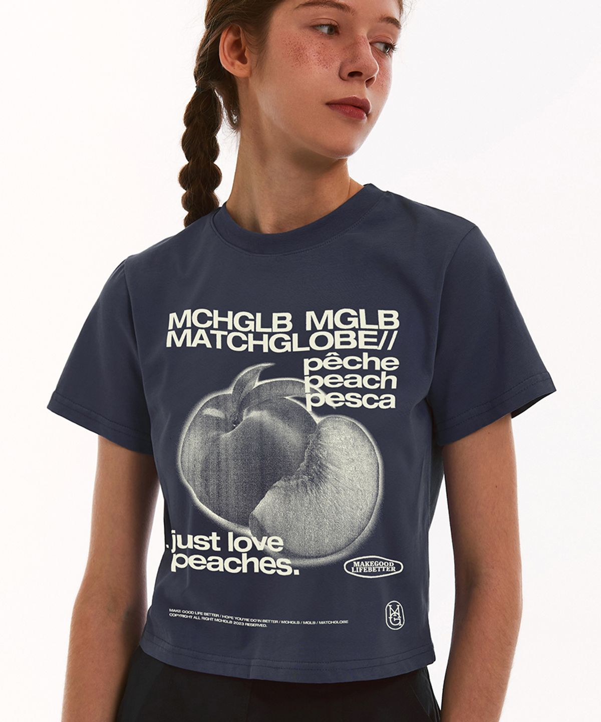 매치글로브(MATCHGLOBE) 피치 크롭 티 (네이비)