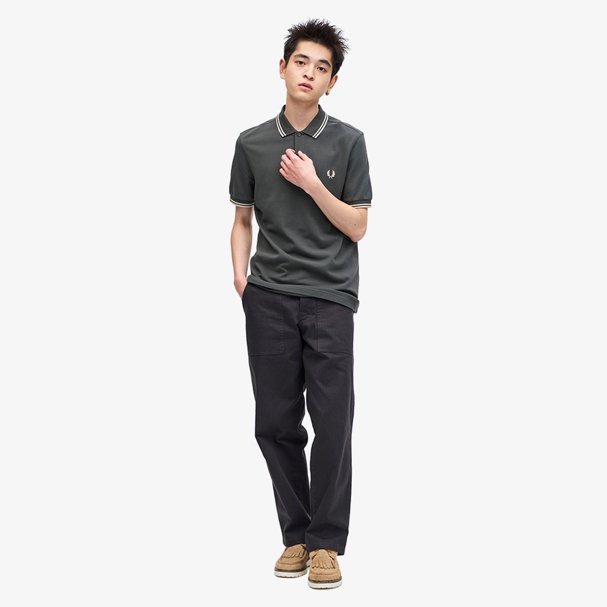 프레드페리(FRED PERRY) [M3600] 트윈 팁 프레드페리 셔츠(U98) AFPM2413600-U98