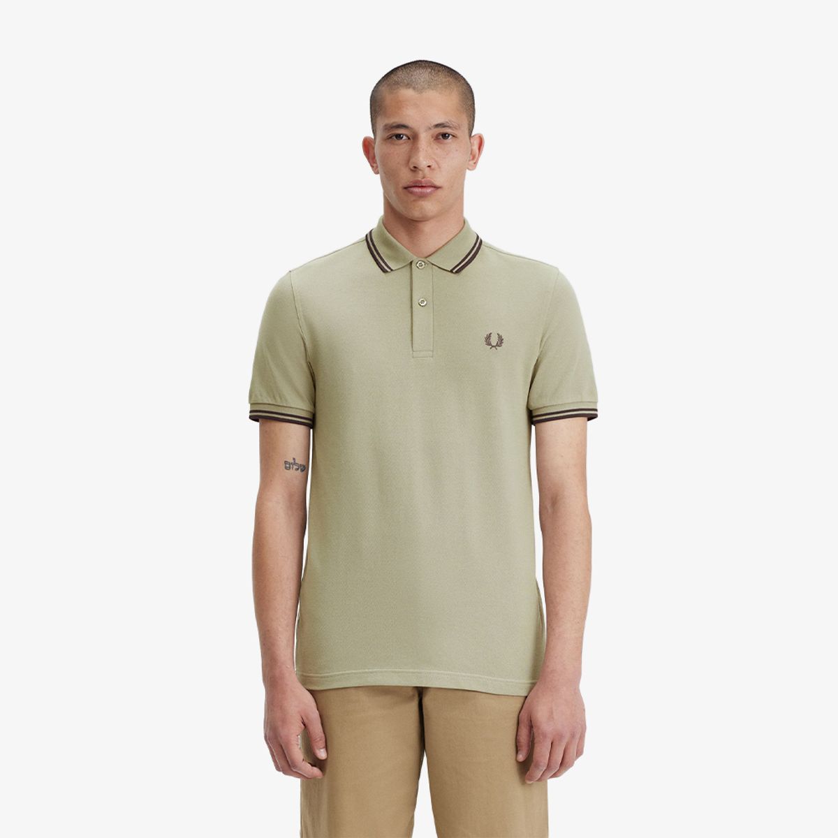프레드페리(FRED PERRY) [M3600] 트윈 팁 프레드페리 셔츠 - 웜그레이/캐링턴로드브릭 AFPM2413600-U84
