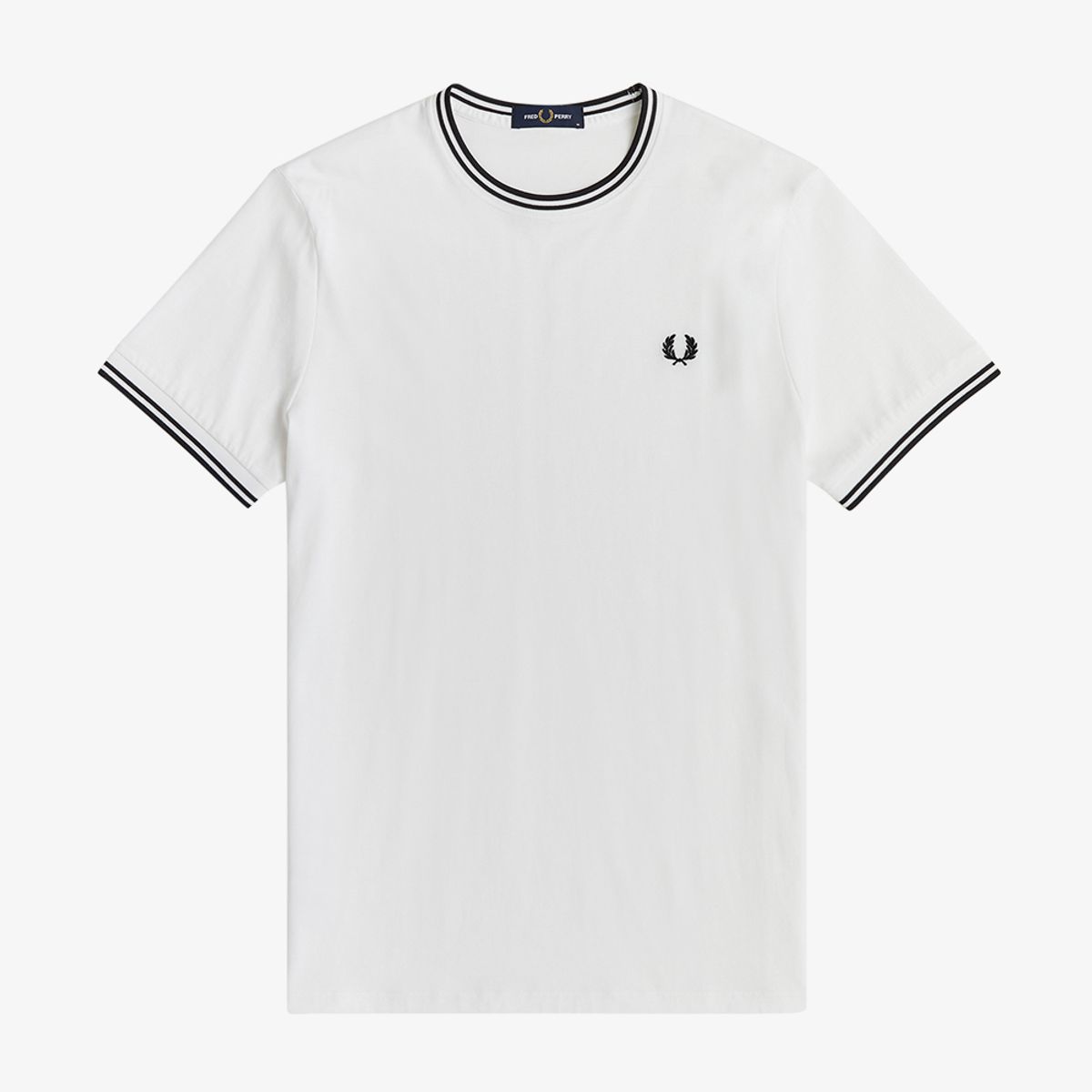 프레드페리(FRED PERRY) [Baseline] 트윈 팁 티셔츠 - 화이트 M1588-100