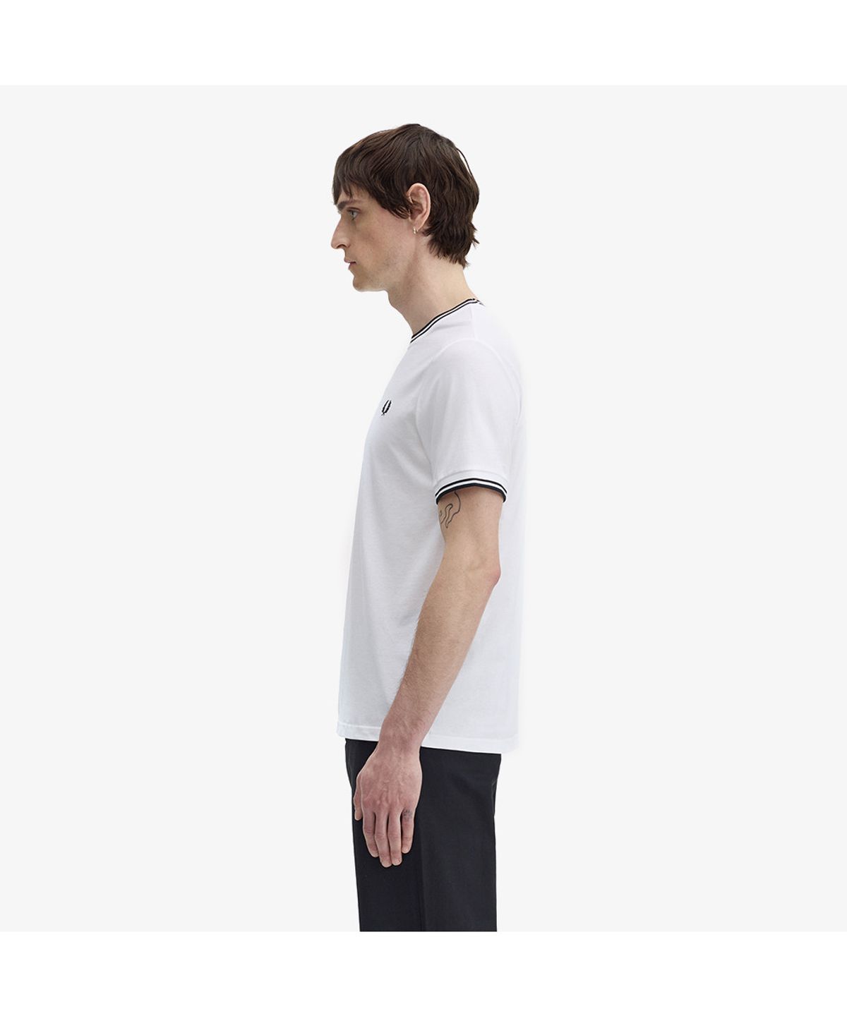 프레드페리(FRED PERRY) [Baseline] 트윈 팁 티셔츠 - 화이트 M1588-100