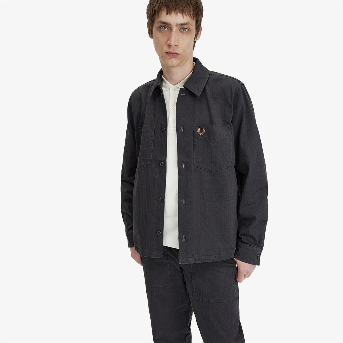 프레드페리(FRED PERRY) [Sharp] 헤링본 오버셔츠(297) AFPM2417754-297