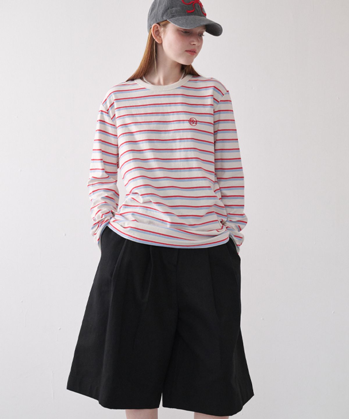 론론(RONRON) MULTI STRIPE LONG SLEEVE IVORY