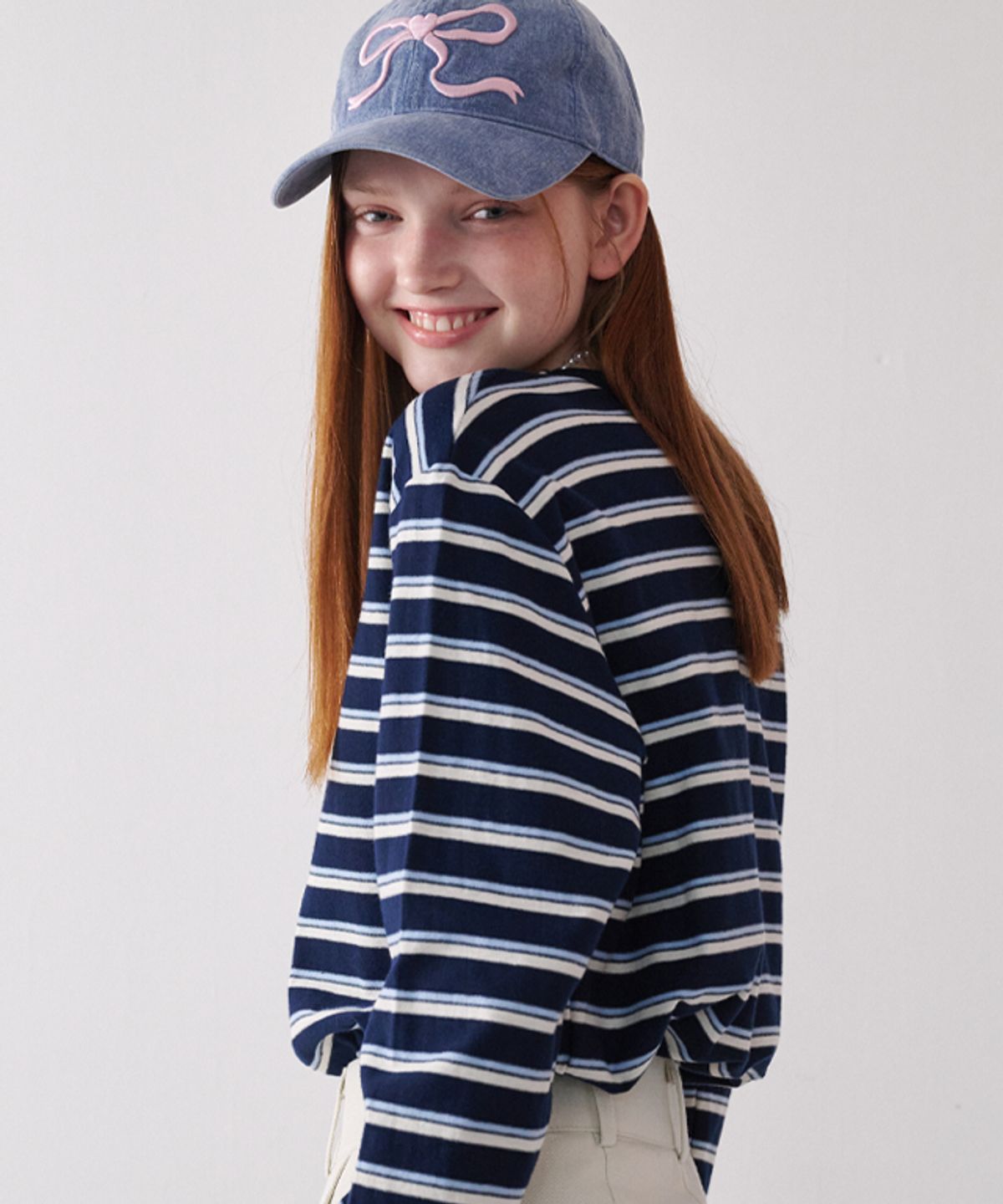 론론(RONRON) MULTI STRIPE LONG SLEEVE NAVY