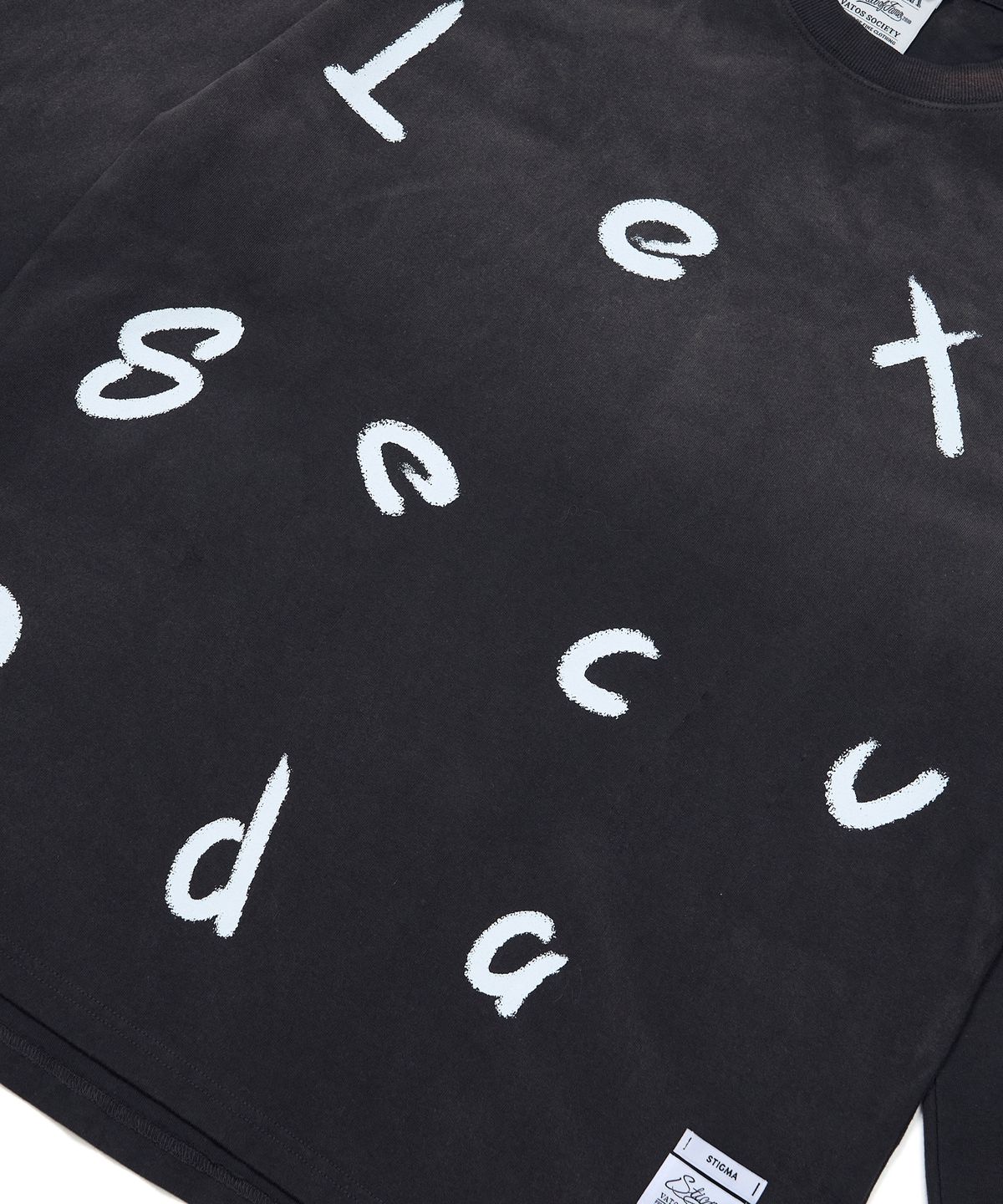 스티그마(STIGMA) Lexsecunda Vintage-Like Oversized Long Sleeves T-Shirts Black