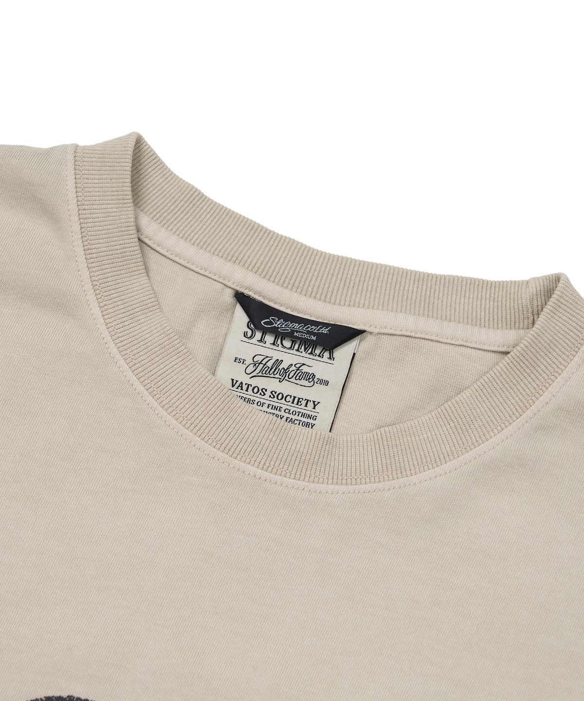 스티그마(STIGMA) Lexsecunda Vintage-Like Oversized Long Sleeves T-Shirts  Beige